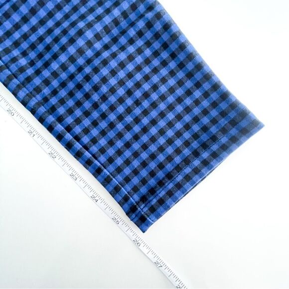 Zara Gingham Plaid Leggings Hi-Rise Blue Black Buffalo Check Women's M Stretchy - Picture 10 of 11